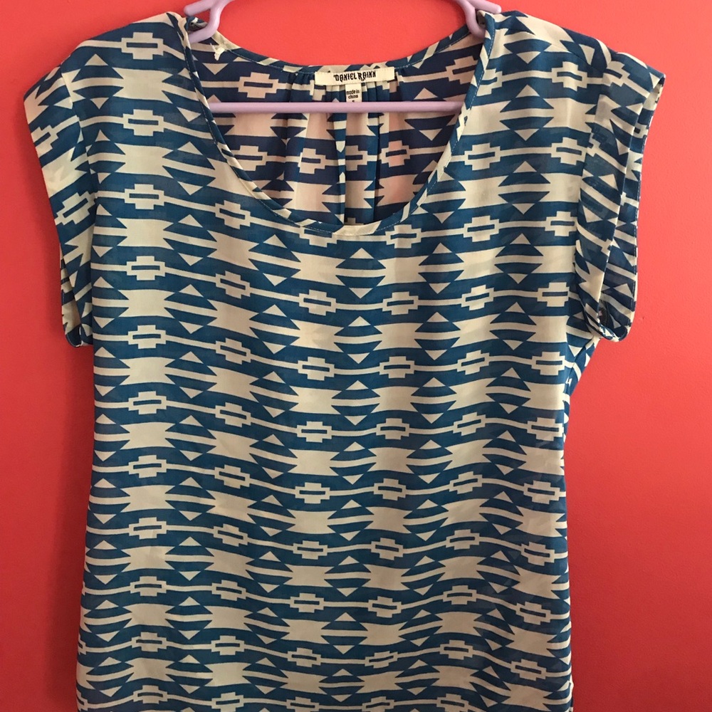 Daniel Rainn Geometric Blue Shirt